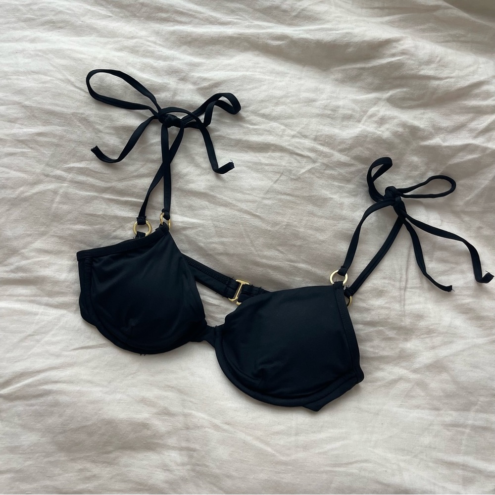 Dippin' Daisy's Black Underwire Tie Strap Bikini Top